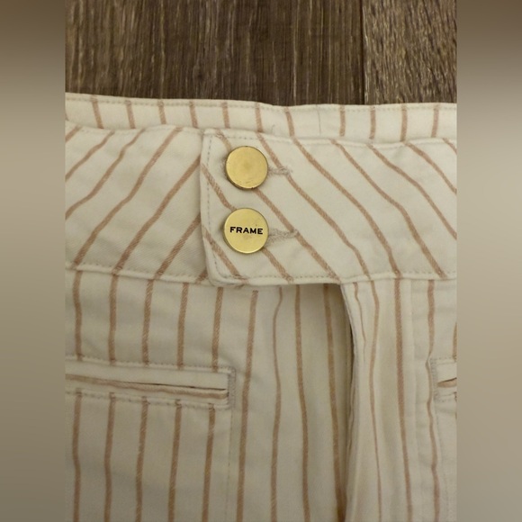 Frame Women Pants Size 26 Le Hardy Crop Flare Nautical Coastal Retro Striped - Picture 3 of 7